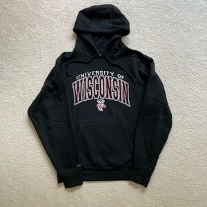 University of Wisconsin-Madison Bucky hooded sweatshirt, size small, black
